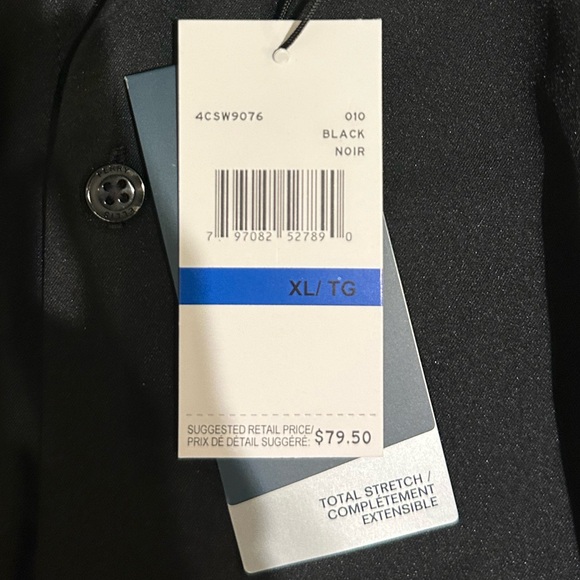 Perry Ellis mens black XL total stretch expandable collar dress shirt formal - Picture 5 of 11